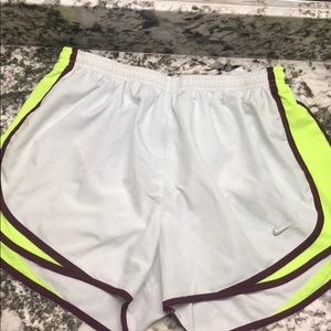 white nike running shorts